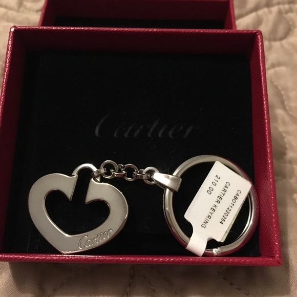 Cartier Accessories - NWT Auth Cartier Silver heart key chain